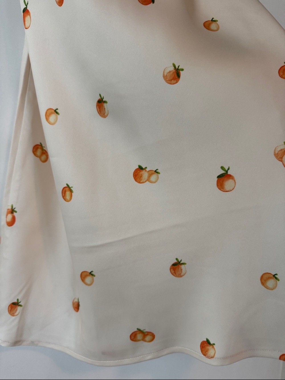 NWT NA-KD Orange Print Cream Slip Dress Size 40 fits like 6 - Picture 4 of 15